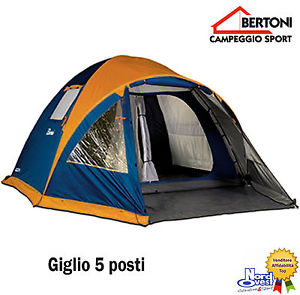 TENDA CAMPEGGIO Igloo BERTONI - doppio telo  modello" GIGLIO 5 " Tende 5 P0STI