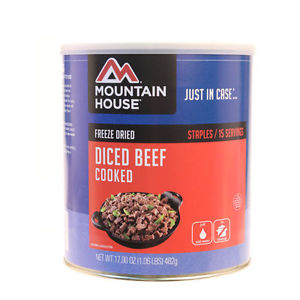 6  Cans - Beef Diced - Mountain House Freeze Dried Emergency Food Supply