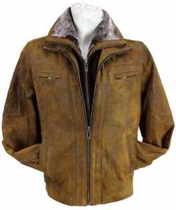 David Moore Veste Homme En Cuir Veste longue cuir véritable brun moyen NEUF 9011