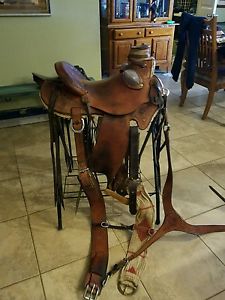 Handmade Western Saddle by Hulbert Custom Saddlery - Wade Tree 14 inch seat