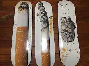 Supreme x Urs Fischer Red Stick Cigarette Skate Deck White Skateboard