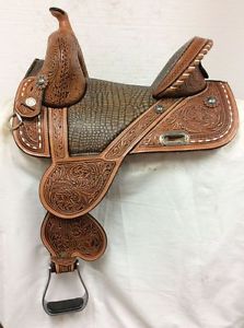 Circle Y Tammy Fischer Buckstitch Treeless Barrel -14.5" #1314W Wide Fit Demo*