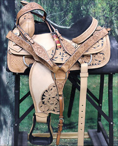 CHILASON WESTERN LEATHER WADE RANCH ROPING SADDLE W/ HEADSTALL BREAST COLLAR 16"