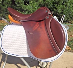 STUBBEN SIEGFRIED VSD DL All Purpose English Saddle 17" Wide Tree Havana Brown