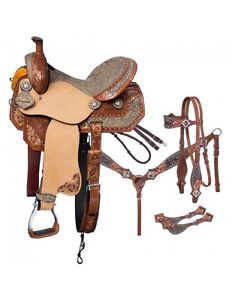 Tough-1 Saddle Floral Tooling 5 Piece Set 13" Brown 9SR78935P