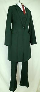 Reed Hill Saddleseat Ld 3p suit Hunter Green Pin Wool Blend size 14