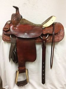Tex Tan Hereford 15.5" Jigger Boss Used Ranch Saddle Regular Quarter Horse Bars
