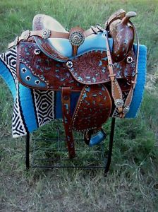 Horse Western Barrel Show Pleasure LEATHER SADDLE Bridle 5026
