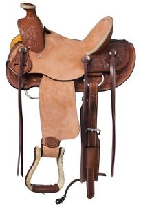 12 Inch Youth Winslow Wade Hard Seat Western Saddle - Med Oil-Roughout Leather