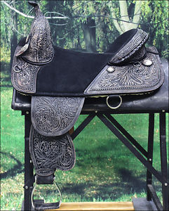 TW101BKRO 16" HILASON TREELESS WESTERN TRAIL BARREL RACING LEATHER HORSE SADDLE