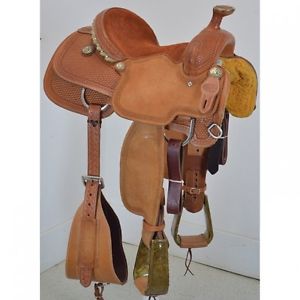 Used 13.5" Reinsman Junior Roping Saddle Code: U135REINSMANJRTR