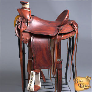 WD69AMA HILASON BIG KING SERIES WESTERN WADE RANCH ROPING COWBOY TRAIL SADDLE 17