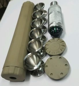 SET! Powder Coated Desert sand 9" tube 1.75 OD 1.375 id + 6 S.S Dry Storage Cups