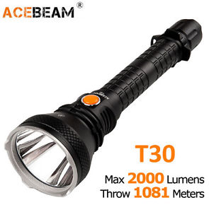Acebeam T30 Search Flashlight CREE XHP35 LED 2000 Lumens Ultra-long Beam 1081M