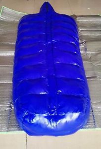 Shiny gloss wetlook nylon mummy down sleeping bag 2-5kg down filling 215*85*55cm
