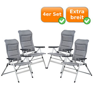 Luxus 4 gepolsterte Campingstühle Garten Terrassenstuhl Klappstuhl Strandstuhl