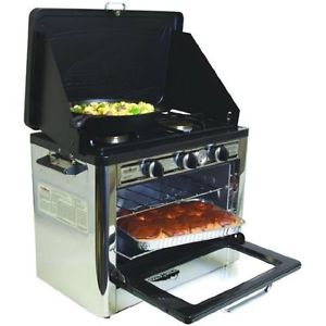 Camping Home Kitchen Features Outdoor Oven with 2 Burner Camping Stove
