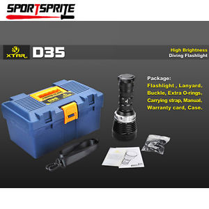 XTAR D35 CREE XM-L2 U2 LED 5 Mode 3000 Lumens 18650/18700 Diving Flashlight Set