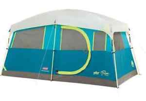 6 Person Built In Cabinets Instant Pitch Cabin Hiking Sun Shelter Camping Tent