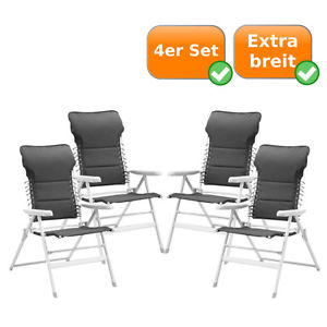 Luxus 4 gepolsterte Campingstühle Garten Terrassenstuhl Klappstuhl Strandstuhl