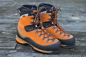 Scarpa Italy Mont Blanc GTX Orange Suede Gortex Mountaineering Boots 10-1/2