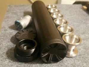 Set! Fluted Matte BLK 9" Tube 1.75 OD 1.375 id + 6 S.S. 316L Dry Storage Cups