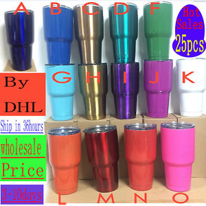 DHL wholesale 25PCS YETI Rambler Tumbler 30oz With Lid Stainless Steel Mug Cup