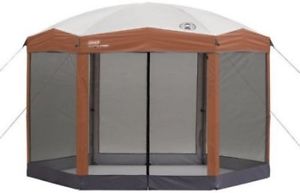 Coleman 12 by 10 foot Hex Instant Screened Canopy Gazebo 2 Zippered Doors