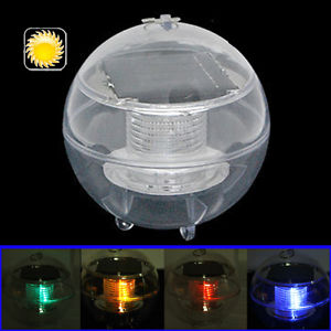 TECH Black Transparent Ball Shape Solar Powered Colorful Night Light Lamp