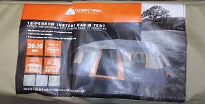Ozark trail instant 20 x 10 cabin tent sleeps 12 Multi Colored camping tent