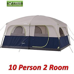 Ozark 2 Room Cabin Tent 10-person Waterproof Rainfly Camping Hiking Outdoor