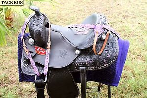 Horse Western Barrel Show Pleasure LEATHER SADDLE Bridle 50274