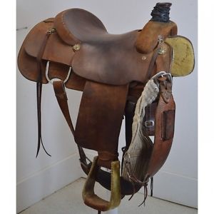 Used 15" Marty Byrd Saddle Shop Team Roping Saddle Code: U15MARTYBYRDTRRO