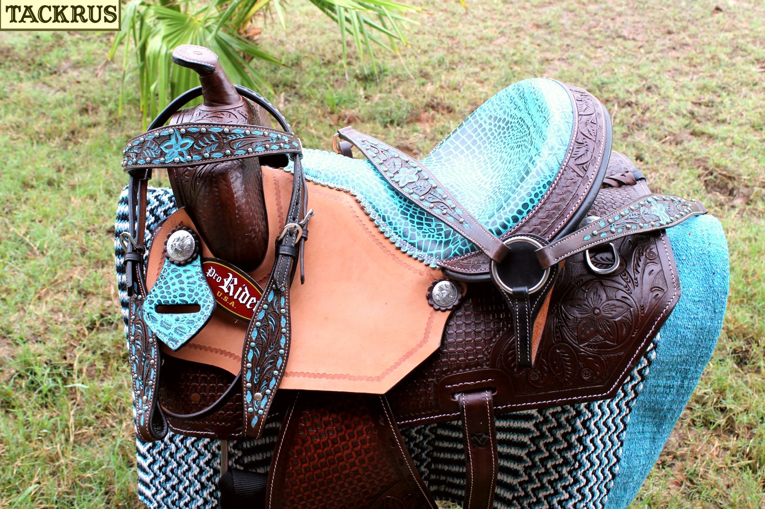 Horse Western Barrel Show Pleasure LEATHER SADDLE Bridle 50271