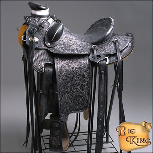 WD005BKRO-A HILASON BIG KING WESTERN WADE RANCH ROPING COWBOY TRAIL SADDLE 17"