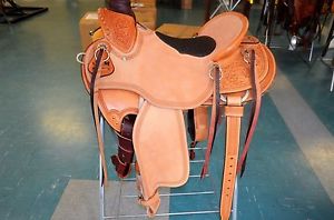 16" Wade Saddle Real Elephant hide inlaid seat. Made in the USA