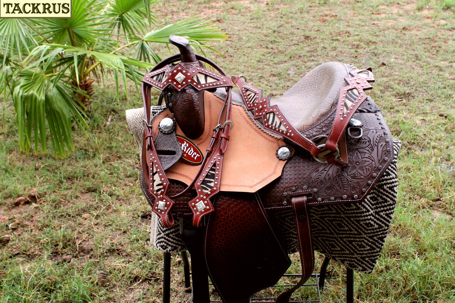 Horse Western Barrel Show Pleasure LEATHER SADDLE Bridle 50272