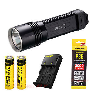 Nitecore P36 2000 lumens CREE MT-G2 LED flashlight Torch +18650 2600mAh+ charger