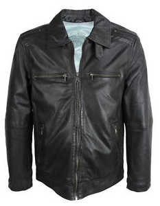 David Moore - Homme Veste Cuir Agneau Véritable noir neuf 9105