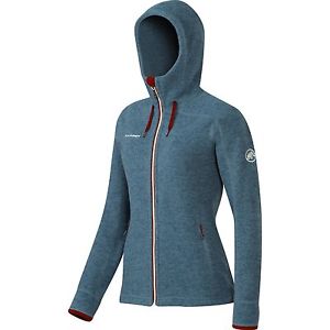 Mammut Arctic Hooded chill Damen Strickfleece Jacke blau