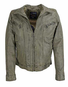 David Moore - Homme Veste Cuir Agneau Véritable pierre gris neuf 9052