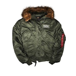 ALPHA INDUSTRIES 45P À CAPUCHE SAGE VERT VESTE D'AVIATEUR BLOUSON BOMBARDIER 3XL