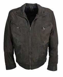 David Moore - Homme Veste Cuir Agneau Véritable marron antique NEUF 9053