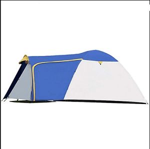 2 Persons Blue Camping Hiking Double-deck Family Tent Outdoor Waterproof S-S