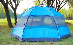 Sky Blue 5-8 Persons POP UP Waterproof Outdoors Sandy Beach Camping/Hiking Tent