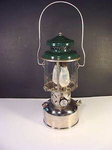 Vtg Coleman Nickel Chrome and Green Model 220B Lantern New in Box