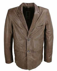 David Moore - Homme Veste En Cuir Véritable de costume Nappa agneau canelle 9055