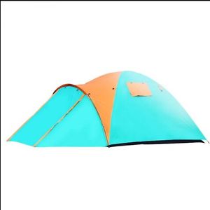 2 Persons Green Camping Hiking Double-deck Tent Outdoor Waterproof S-S