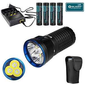 Olight X7 Marauder Kit 9000Lumen CREE XHP 70 LED Flashlight +C4 Charger &4*18650