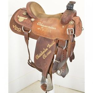 Used 15" Cowboy Gold Saddlery USTRC Roping Saddle Code: U15USTRCCGS2012